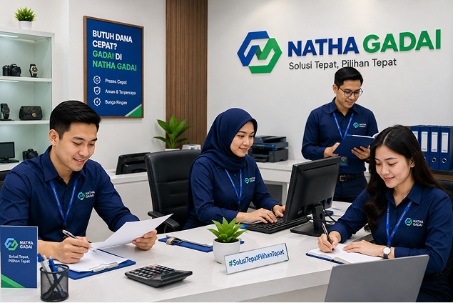 Suasana kerja tim Natha Gadai